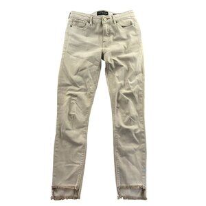 Lucky Brand Women Jeans Size 2/26 Ava Skinny Tan Denim Frayed Hem Casual Classic